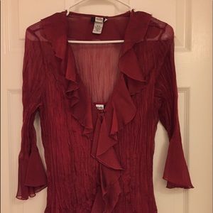 Beautiful Dark Red Romantic Blouse